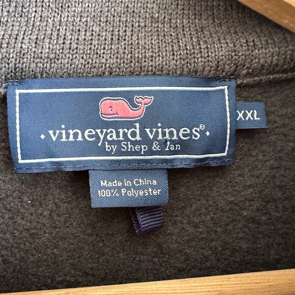 Vineyard Vines Men's Fleece Full Zip Vest Whale Logo XXL Charcoal - Picture 3 of 11